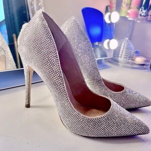 Silver Rhinestone Pumps